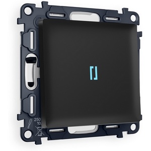 Изображение товара Комплект механизма встраиваемый Ambrella Volt 1-клавишного выключателя с подсветкой 10000K ALFA MA802020 Черный матовый QUANT