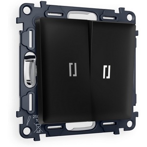 Изображение товара Комплект механизма встраиваемый Ambrella Volt 2-клавишного выключателя с подсветкой 5600K ALFA MA804015 Черный матовый QUANT