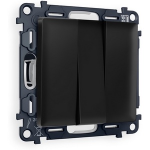 Изображение товара Комплект механизма встраиваемый Ambrella Volt 3-клавишного выключателя ALFA MA805010 Черный матовый QUANT