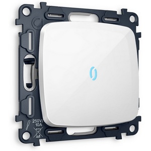 Изображение товара Выключатель одноклавишный с подсветкой (белый глянец) Ambrella Volt QUANT MO102020