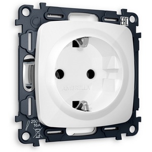 Изображение товара Розетка с заземлением (белый глянец) Ambrella Volt QUANT MO106010