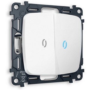 Изображение товара Комплект механизма встраиваемый Ambrella Volt 2-клавишного выключателя с подсветкой 10000K OMEGA MO124020 Белый матовый QUANT