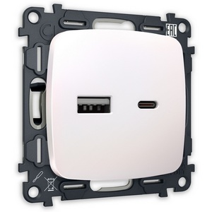 Изображение товара Комплект механизма встраиваемый Ambrella Volt розетки OMEGA MO211010 Жемчуг 2USB A+C 20W быстрая зарядка QUANT