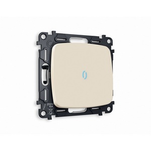 Изображение товара Комплект механизма встраиваемый Ambrella Volt 1-клавишного проходного выключателя с подсветкой 10000K OMEGA MO322040 Бежевый матовый QUANT