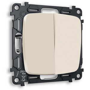 Изображение товара Комплект механизма встраиваемый Ambrella Volt 2-клавишного проходного выключателя OMEGA MO323020 Бежевый матовый QUANT