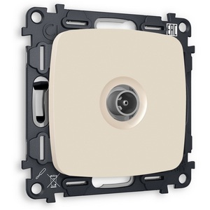 Изображение товара Комплект механизма встраиваемый Ambrella Volt TV розетки оконечной OMEGA MO333010 Бежевый матовый 50-870 MHz 1dB QUANT