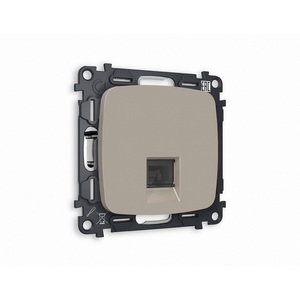 Изображение товара Комплект механизма встраиваемый Ambrella Volt телефонной розетки OMEGA MO372030 Серо-бежевый матовый RJ-11(4P4C) с защитной шторкой QUANT