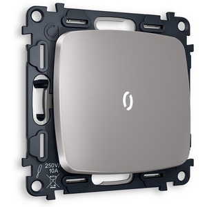 Изображение товара Комплект механизма встраиваемый Ambrella Volt 1-клавишного проходного выключателя с подсветкой 5600K OMEGA MO502035 Сталь матовый QUANT