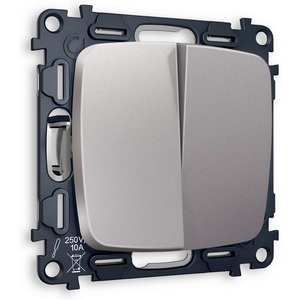 Изображение товара Комплект механизма встраиваемый Ambrella Volt 2-клавишного проходного выключателя OMEGA MO503020 Сталь матовый QUANT