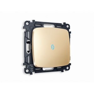 Изображение товара Комплект механизма встраиваемый Ambrella Volt 1-клавишного выключателя с подсветкой 10000K OMEGA MO602020 Шампань QUANT