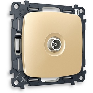 Изображение товара Комплект механизма встраиваемый Ambrella Volt TV розетки оконечной OMEGA MO613010 Шампань 50-870 MHz 1dB QUANT