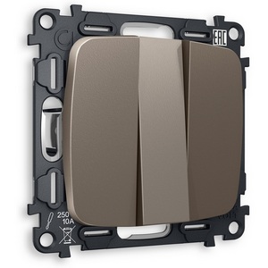Изображение товара Комплект механизма встраиваемый Ambrella Volt 3-клавишного выключателя OMEGA MO635010 Темная бронза матовый QUANT