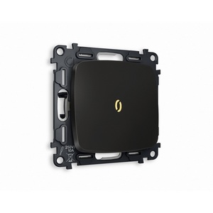 Изображение товара Комплект механизма встраиваемый Ambrella Volt 1-клавишного выключателя с подсветкой 3200K OMEGA MO802010 Черный матовый QUANT