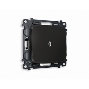 Изображение товара Комплект механизма встраиваемый Ambrella Volt 1-клавишного проходного выключателя с подсветкой 5600K OMEGA MO802035 Черный матовый QUANT