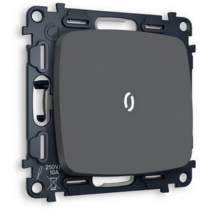 Изображение товара Комплект механизма встраиваемый Ambrella Volt 1-клавишного выключателя с подсветкой 5600K OMEGA MO902015 Графит мягкое касание QUANT