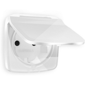 Изображение товара Лицевая панель Ambrella Volt OMEGA (Белый глянец) для розетки с заземлением со шторками и крышкой IP44 QUANT