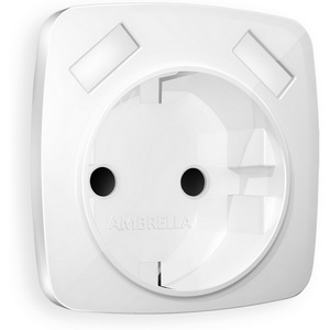 Изображение товара Лицевая панель Ambrella Volt OMEGA (Белый глянец) для розетки с заземлением со шторками 2USB тип A+A QUANT A1090