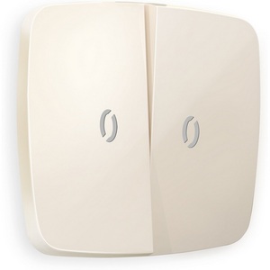 Изображение товара Лицевая панель Ambrella Volt OMEGA (Бежевый глянец) для 2-клавишных выключателей с подсветкой QUANT OP3040