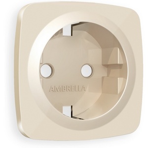 Изображение товара Лицевая панель Ambrella Volt OMEGA (Бежевый глянец) для электрической розетки с заземлением QUANT OP3060