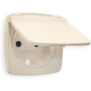 Изображение товара Лицевая панель Ambrella Volt OMEGA (Бежевый матовый) для электрической розетки с/з со шторками и крышкой IP44 QUANT OP3280