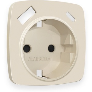 Изображение товара Лицевая панель Ambrella Volt OMEGA (Бежевый матовый) для электрической розетки с/з со шторками 2USB A+C QUANT OP3300