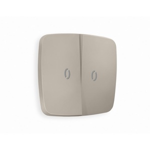 Изображение товара Лицевая панель Ambrella Volt OMEGA (Серо-бежевый матовый) для 2-кл выключателей с подсветкой QUANT OP3640