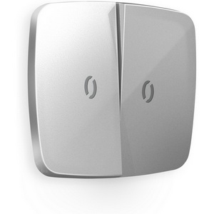 Изображение товара Лицевая панель Ambrella Volt OMEGA (Серебро глянец) для 2-клавишных выключателей с подсветкой QUANT OP4040