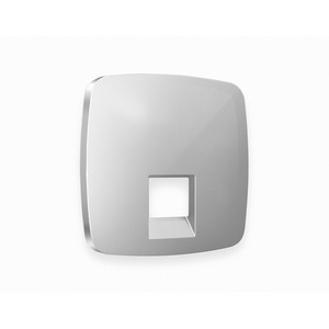 Изображение товара Лицевая панель Ambrella Volt OMEGA (Серебро глянец) для компьютерной/телефонной розетки RJ-45/RJ-11 QUANT OP4120