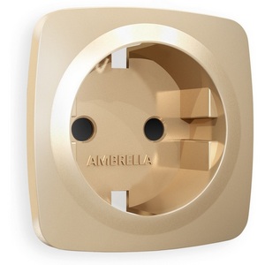 Изображение товара Лицевая панель Ambrella Volt OMEGA (Шампань) для электрической розетки с заземлением со шторками QUANT OP6070