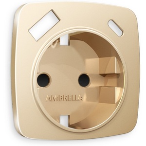 Изображение товара Лицевая панель Ambrella Volt ALFA (Шампань) для электрической розетки с заземлением со шторками 2USB A+C QUANT AP6100