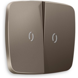 Изображение товара Лицевая панель Ambrella Volt OMEGA (Темная бронза матовый) для 2-клавишных выключателей с подсветкой QUANT OP6340