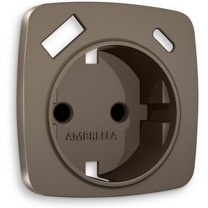 Изображение товара Лицевая панель Ambrella Volt OMEGA (Темная бронза матовый) для электрической розетки с заземлением со шторками 2USB A+C QUANT OP6400