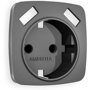 Изображение товара Лицевая панель Ambrella Volt OMEGA (Антрацит серый) для электрической розетки с заземлением со шторками 2USB A+A QUANT OP6590