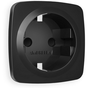 Изображение товара Лицевая панель Ambrella Volt OMEGA (Черный матовый) для электрической розетки с заземлением со шторками QUANT OP8070