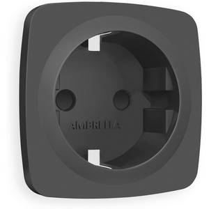 Изображение товара Лицевая панель Ambrella Volt OMEGA (Графит Мягкое касание) для электрической розетки с заземлением со шторками QUANT OP9070
