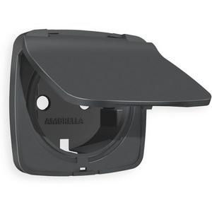 Изображение товара Лицевая панель Ambrella Volt OMEGA (Графит Мягкое касание) для электрической розетки с заземлением со шторками и крышкой IP44 QUANT OP9080