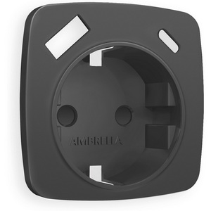 Изображение товара Лицевая панель Ambrella Volt OMEGA (Графит Мягкое касание) для электрической розетки с заземлением со шторками 2USB A+C OP9100