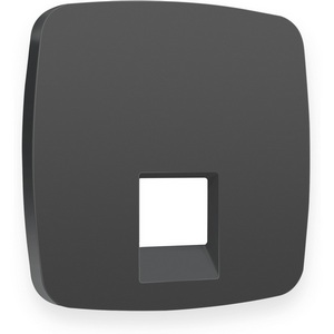 Изображение товара Лицевая панель Ambrella Volt OMEGA (Графит Мягкое касание) для компьютерной/телефонной розетки RJ-45/RJ-11 QUANT OP9120