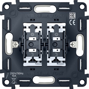 Изображение товара Механизм встраиваемый 2-клавишного выключателя Ambrella Volt 10A-250V QUANT VM115