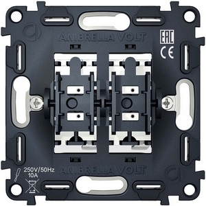 Изображение товара Механизм встраиваемый 2-клавишного проходного выключателя Ambrella Volt 10A-250V QUANT VM120