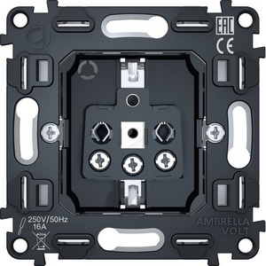 Изображение товара Механизм встраиваемый электрической розетки Ambrella Volt 16A-250V 2P+E с заземлением на винтовых зажимах QUANT VM141