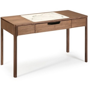 Изображение товара Компьютерный стол с ящиком Angel Cerda CP1806 (Белый/Шпон ореха, Керамика, Дерево) (прямоугольная столешница, 4 ножки)