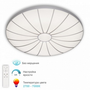 Изображение товара Потолочный светильник светодиодный с ПДУ APL LED Turin 3306.B202-350 Silver