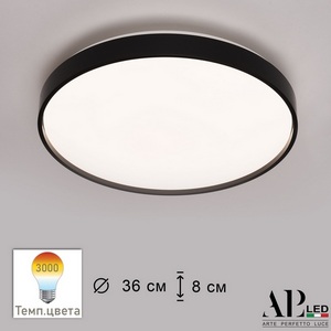 Изображение товара Потолочный светильник круглый светодиодный APL LED Toscana 3315.XM302-1-374/24W/3K Black
