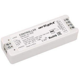 Изображение товара Контроллер SMART-K1-RGB (12-24V, 3x3A, 2.4G) (Arlight, IP20 Пластик, 5 лет) 022497
