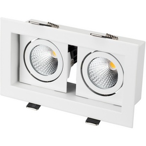 Изображение товара Потолочный светильник прямоугольный встраиваемый на 2 лампочки LED CL-KARDAN-S180x102-2x9W Day (WH, 38 deg) (Arlight, IP20 Металл, 3 года) 024138