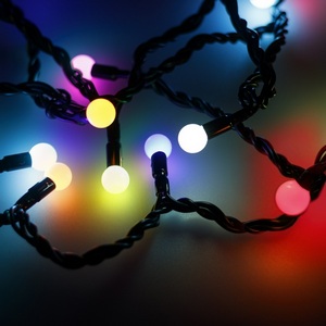 Изображение товара Светодиодная гирлянда ARD-BALL-CLASSIC-D13-5000-BLACK-50LED RGB (230V, 3.5W) (Ardecoled, IP65) 025567