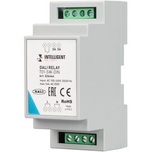 Изображение товара INTELLIGENT Релейный модуль DALI-701-SW-DIN (BUS, 16A) (IARL, DIN-рейка) 026464