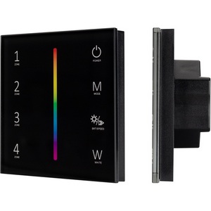 Изображение товара Панель Sens SMART-P30-RGBW Black (230V, 4 зоны, 2.4G) (Arlight, IP20 Пластик, 5 лет) 027104
