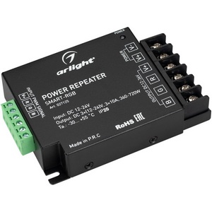 Изображение товара Усилитель SMART-RGB (12-24V, 3x10A) (Arlight, IP20 Металл, 5 лет) 027125